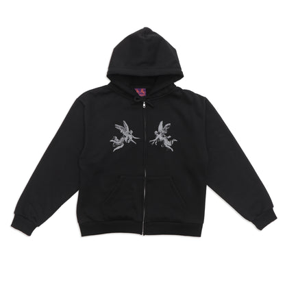 ANGEL ZIP HOODIE BLACK