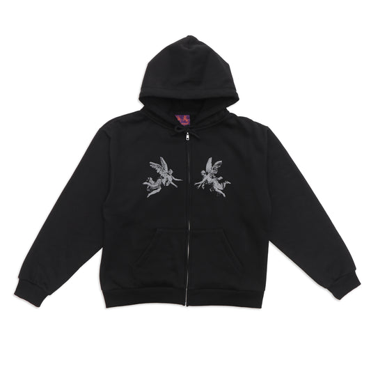 ANGEL ZIP HOODIE BLACK