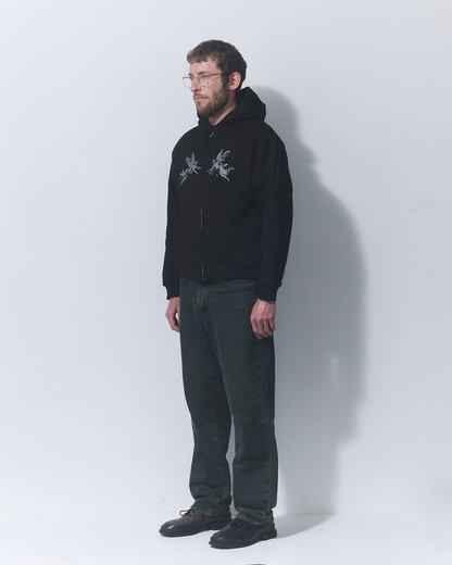 ANGEL ZIP HOODIE BLACK