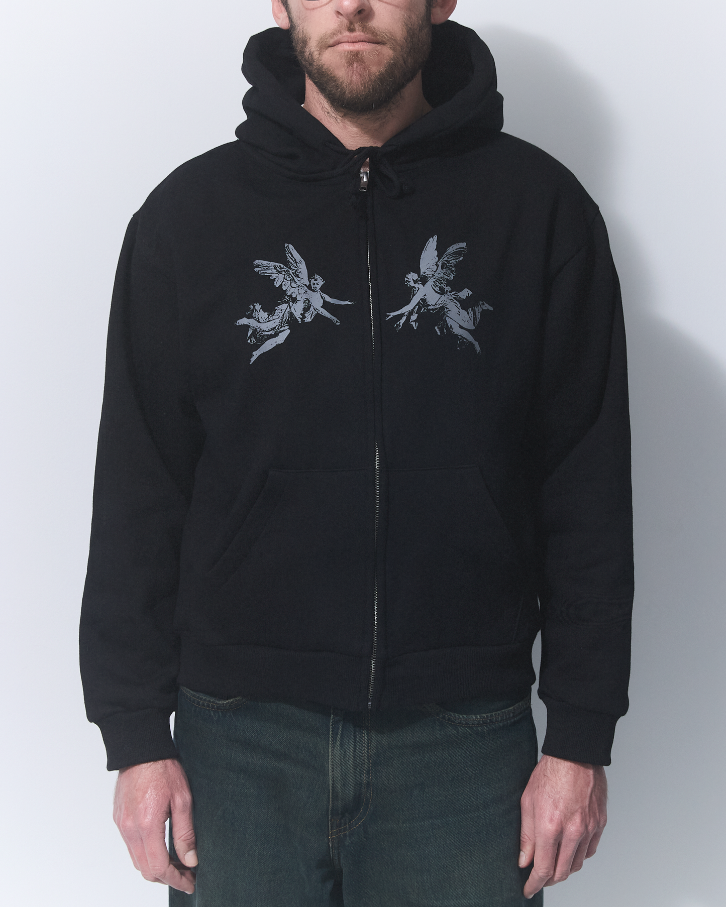 ANGEL ZIP HOODIE BLACK