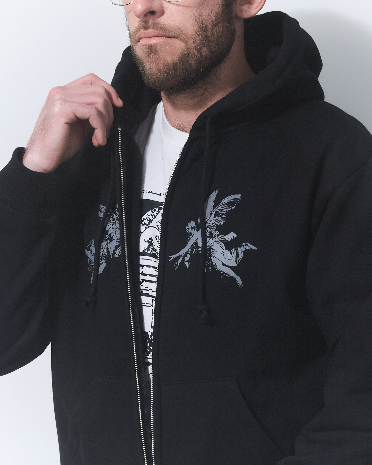 ANGEL ZIP HOODIE BLACK