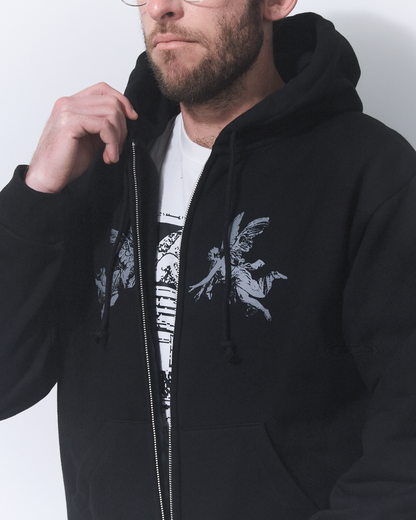 ANGEL ZIP HOODIE BLACK
