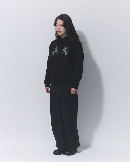 ANGEL ZIP HOODIE BLACK