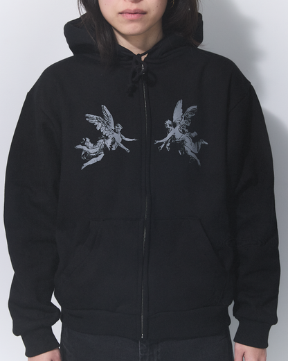 ANGEL ZIP HOODIE BLACK