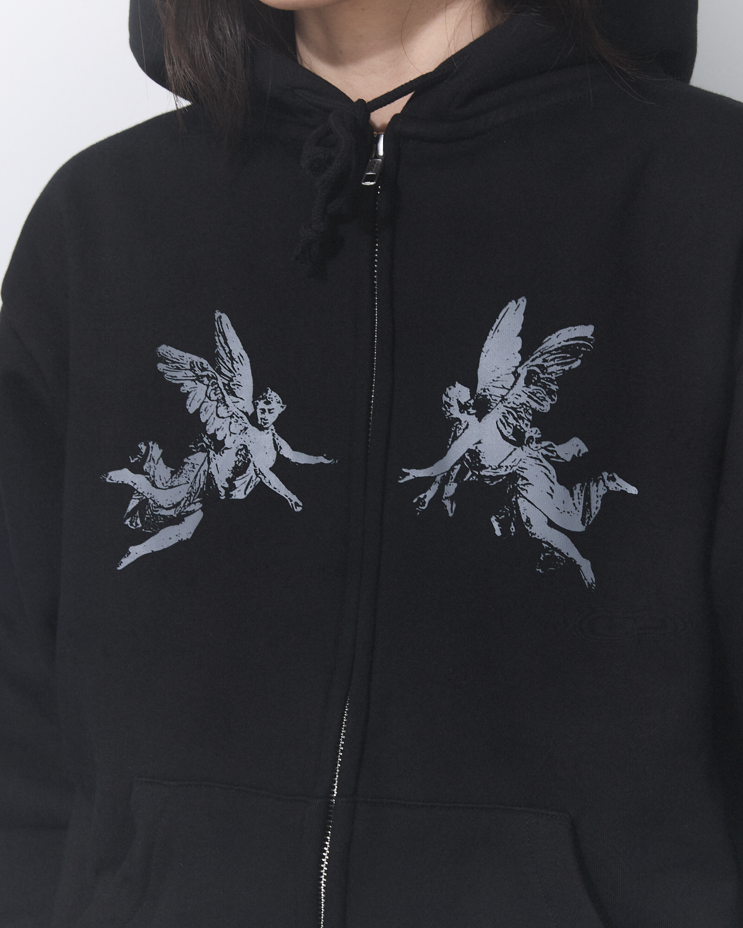 ANGEL ZIP HOODIE BLACK
